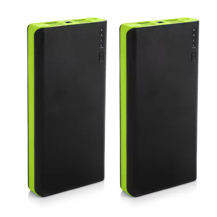 DAM. 2X Powerbank 20.000mAh con 4 USB - Verde 7x2x15cm. - 1