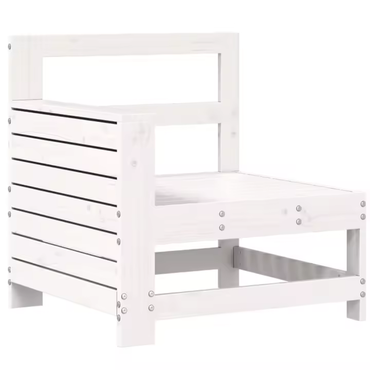 Sofá de Jardín con reposabrazos Madera Pino Blanco 69x62x70,5 cm - 1