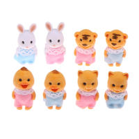 2PCS Figuras De Animales De La Selva Conejo Gato Tigre Pollo Juguete Coleccionable De Dibujos Animados Para Niños Regalos Ornamento Familiar Simulación - details 10