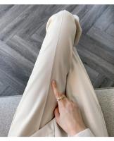 Pantalones De Trabajo Mujer Estilo Casual Cintura Alta Botones Talla Grande Color Caqui Largo Hasta El Tobillo Trasero Ancho - details 50
