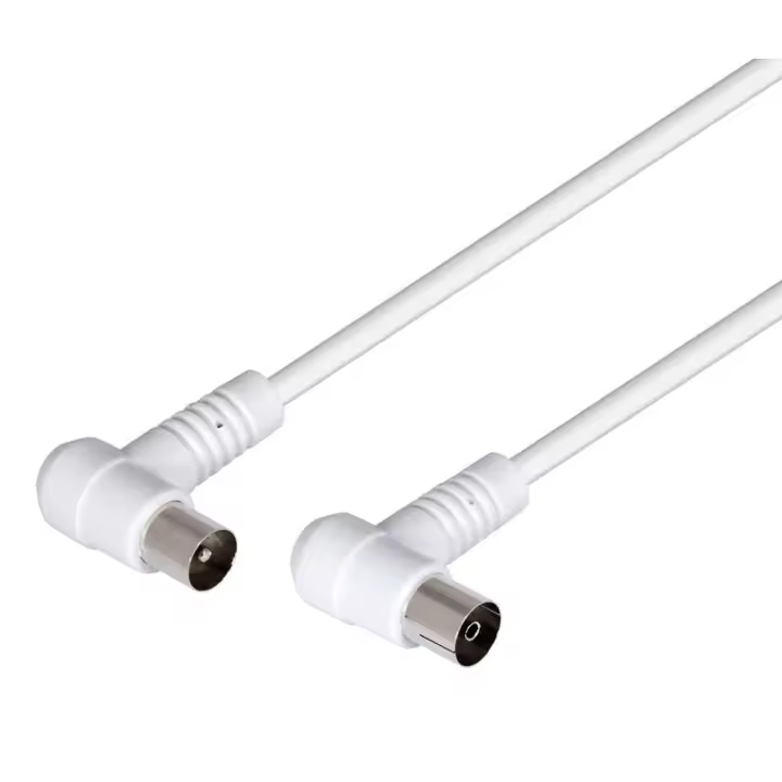 Cable de antena TV macho - hembra acodados 2.5m - 1