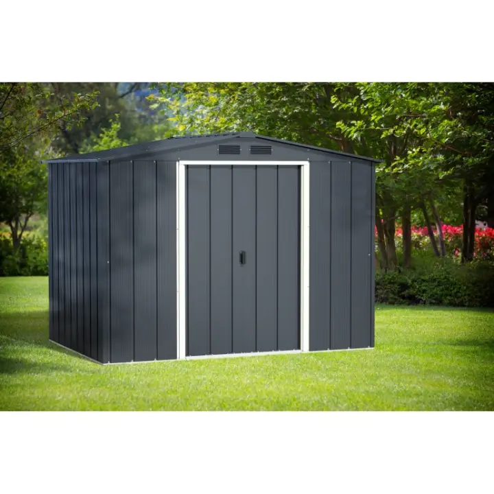 Casa de metal 8x6 Duramax de Ezooza 1821X2620X1910mm Gris: una solución duradera para sus espacios exteriores - 1