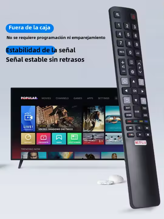 Control Remoto Universal RC802N Para TV Inteligente TCL 4K UHD LCD / LED Reemplaza a Los Remotos Originales U43P6046 U55C7006 U49P6046 U65P6046 - 1