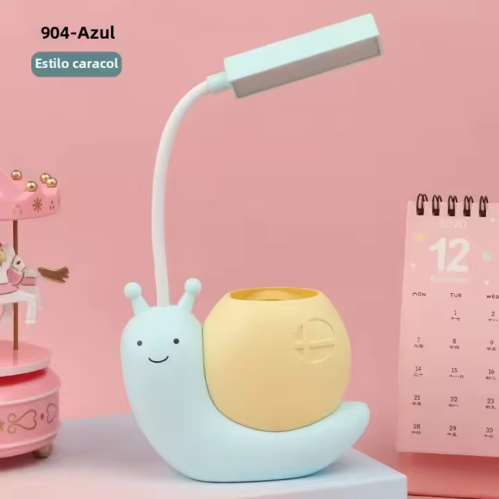 Lámpara De Mesa Infantil Con Diseño De Caracol Luz Nocturna USB Recargable LED Protección Ocular Para Lectura Con Pluma - 1
