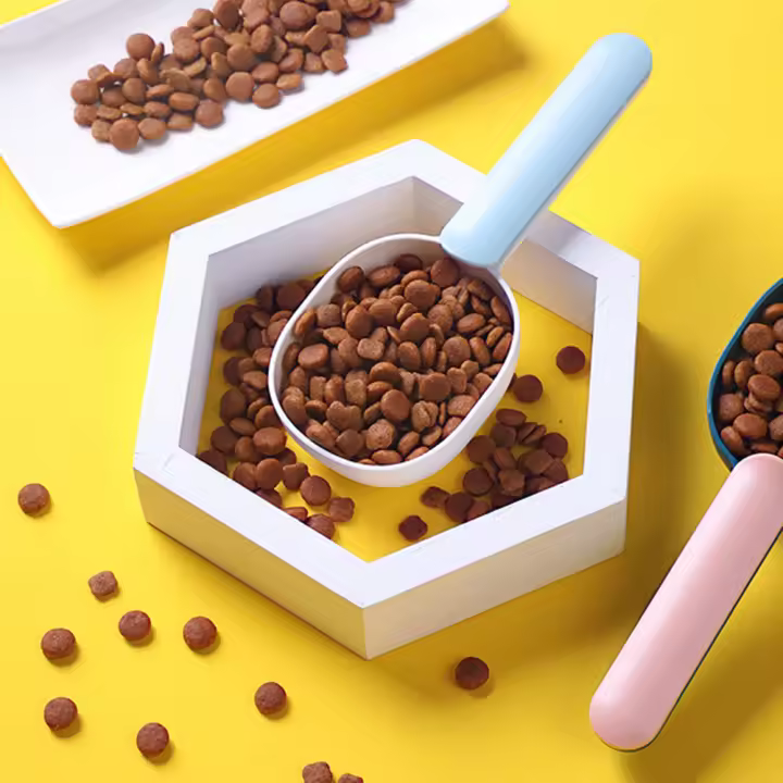 Cuchara Para Mascotas Multifuncional 2 En 1 Con Clip Sellado Adecuada Para Gatos Perros Pájaros Y Conejos Alimentos Para Animales De Compañía - 1