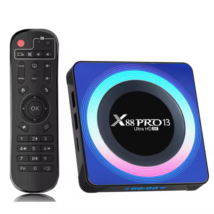 Dispositivo de TV inteligente X88 PRO 13, decodificador con Android 13, 8K, RK3528, cuatro núcleos, WIFI6 Dual, 4GB, 32GB/64 GB, luz RGB, 2GB, 16GB, reproductor multimedia - 1
