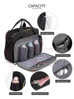 LEQUEEN New Style Waterproof Diaper Bag Black Large Capacity Travel Bag Multifunctional Maternity Mother Baby Stroller Bags - details 4