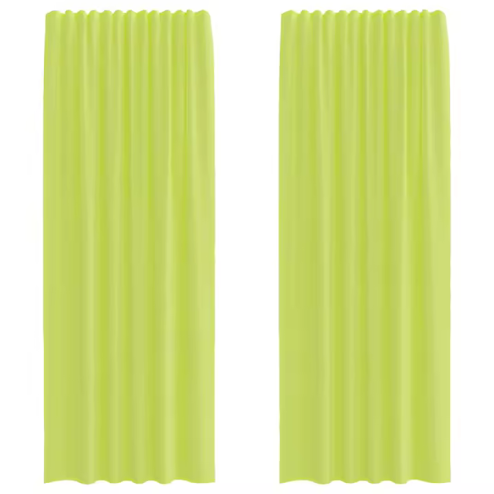 vidaXL Cortinas de gasa con bolsillos para varillas 2 uds. verde - 1
