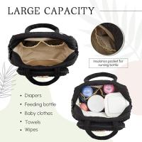 Diaper Bag Tote Travel Diaper Tote Bag Multifunction Baby Diaper Bag Cute Small Diaper Crossbody Bag with Silicone Pacifier Holder Case for Newborn Hospital Storage Supplies - details 1