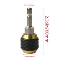 Chorro De Taladro Sin Clavija 1pc 2.36 Pulgadas/60mm Adaptador De Destornillador Con Cambio Rápido Y Rosca De 1/4 Pulgadas Herramienta De Taladro - details 3