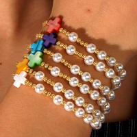 Pulsera De Perlas Imitación Y Cremallera De Moda Verano Para Mujer Con Plata De 18K Y Hebillas De Concha Colorida Regalo Ideal - details 1