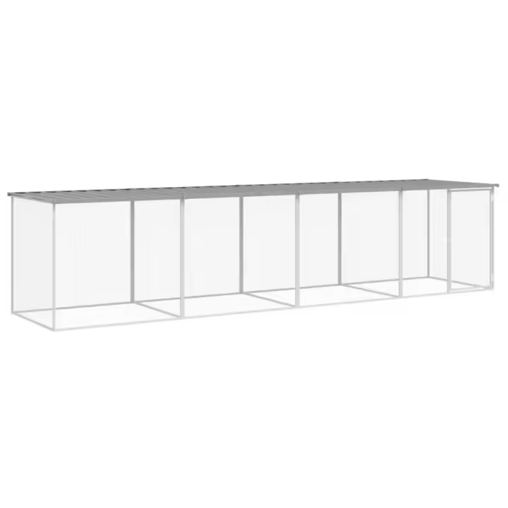 vidaXL Gallinero con Techo Jaula de Gallinas Caseta Acero Galvanizado Color Antracita,  Gris claro, y mas - 1