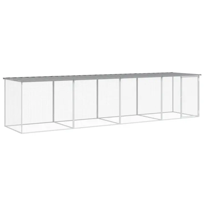 vidaXL Gallinero con Techo Jaula de Gallinas Caseta Acero Galvanizado Color Antracita,  Gris claro, y mas - 1