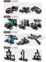 HUIQIBAO SWAT Camión De La Estación Policial Bloques De Construcción Modelo Para Niños Juguetes Educativos Helicóptero Y Coche De Figuras De La Ciudad - details 6