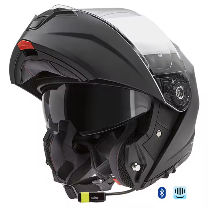 Casco de Moto Modular Garibaldi G100 Negro Mate Bluetooth-Intercom Integrado - 1