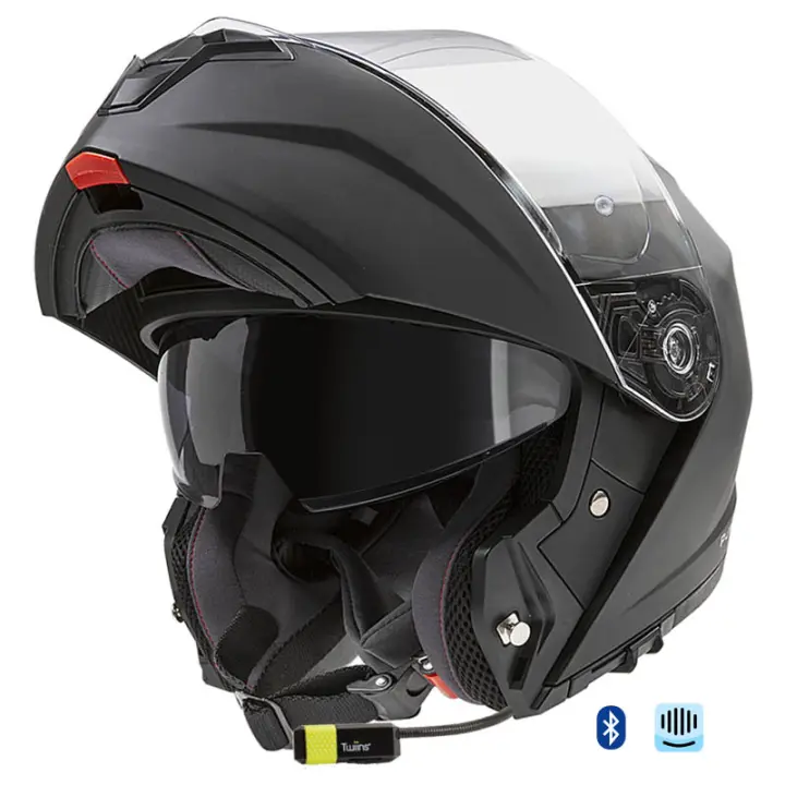 Casco de Moto Modular Garibaldi G100 Negro Mate Bluetooth-Intercom Integrado - 1