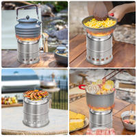 Estufa De Camping Lixada De Acero Inoxidable Para Leña Y Alcohol Estufa De Cocina Al Aire Libre Para Picnics BBQ Viajes Sin Ventilador - details 5