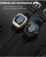 Reloj Deportivo De Cuarzo Para Hombres Con Pantalla Grande Resistente Al Agua Y Luminoso De Material De Aluminio Y Goma Estilo Casual - details 8