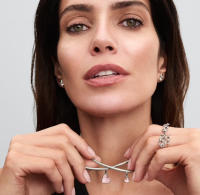 PANDORA Colgante combinado madre-hija, grande y pequeño, apilable, amor familiar rosa, regalo de amor, cuentas para madre 793766C01 - details 1