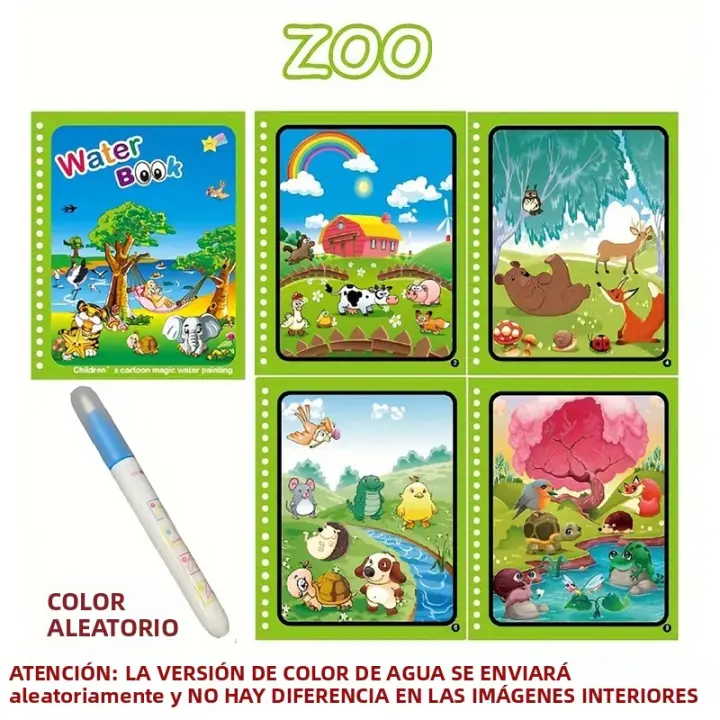 Libro De Dibujo Con Agua Mágico Montessori Juguete Educativo Temprano Reutilizable Libro De Colores Sensorial Para Niños Mayor De 14 Años - 1