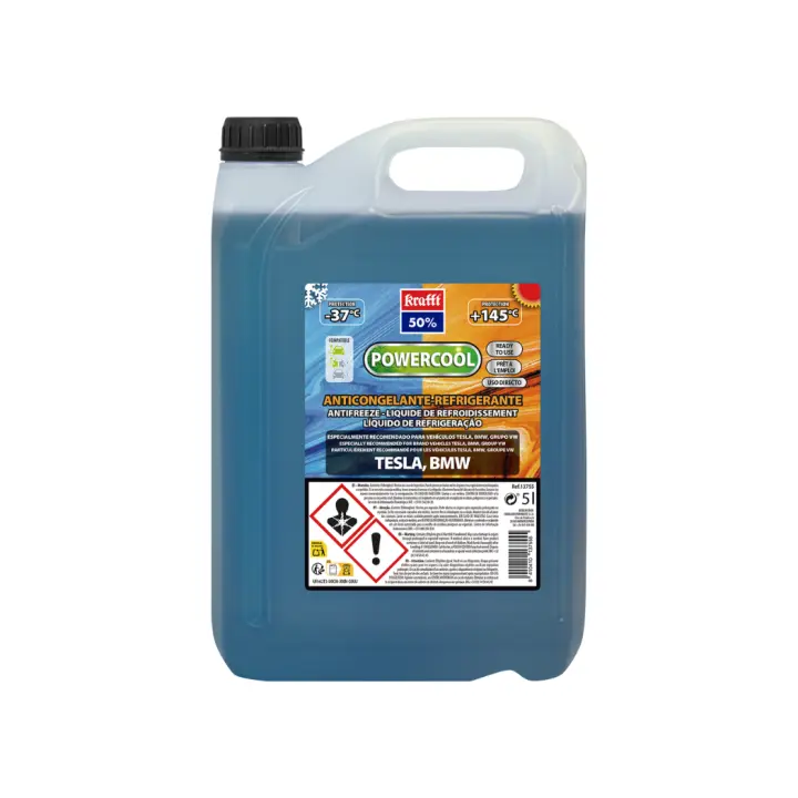 Krafft Anticongelante Powercool 50% 5L - Protección Temperaturas Extremas - Tesla y BMW - 1