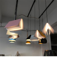 Lámpara Colgante Creativa De Libro Moderno Para Comedor Cocina IslaSuspension Lámpara De Techo Artística Metálica Blanco Negro Rosa Azul Adecuada Para Sala De Estar Estudio Dormitorio Hotel - details 16