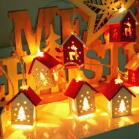 Luz De Navidad En Forma De Casa De Madera Con 10 LEDs De 1.5M Adorno Colgante Para Árbol De Navidad Decoración Para El Hogar Regalos De Navidad 2024 - details 2