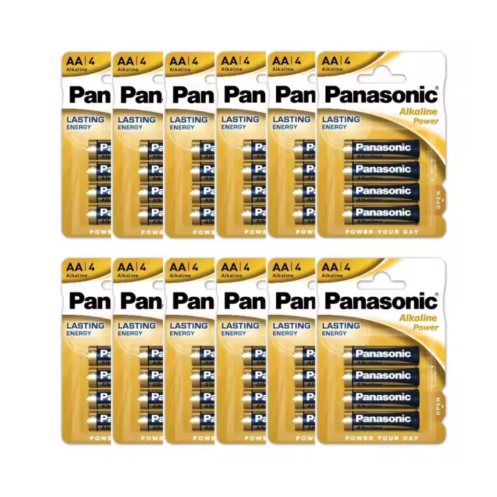Pilas Panasonic AA-AAA Pack de 48 Pilas Alcalinas,1.5V,Alta Duración y Rendimiento Prolongado para Dispositivos de Uso Diario - 1