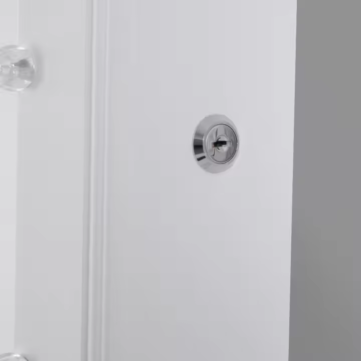 HOMCOM Joyero de Pie con Espejo Armario para Joyas 20 Luces LED Reclinable Guardajoyas Anillos Pendientes Collares Cerradura Madera 40x37x146cm Blanco - 1