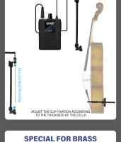 Micrófono Inalámbrico Profesional Para Instrumentos De Música Saxofón Trompeta Trombón Cinturón Cuello Lapel Recolector De Sonido Para Grabación Y Performances Al Aire Libre - details 5