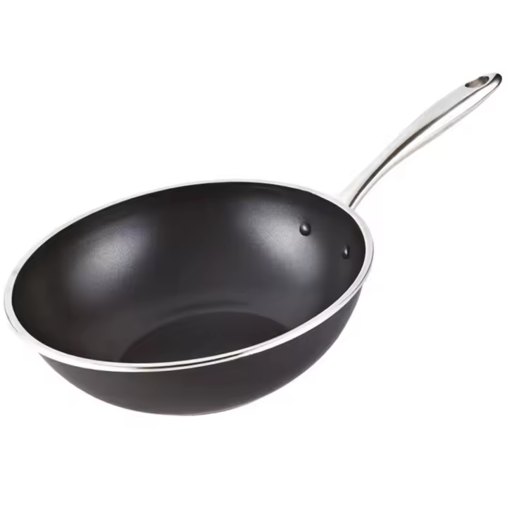 Magefesa Prisma - Wok Negro 28cm, Acero Inoxidable 18/10, Para Todo Tipo de Cocinas, Inducción, Horno, Antiadherente Triple Capa, Libre de PFOA/PTFE - 1