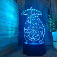 Lámpara De Escritorio Creativa 3D Totoro Con Luz Nocturna Cambiable En 16 Colores Decoración De Habitación Regalo Para Niños - details 2