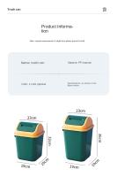 Cubeta De Basura Grande Para El Hogar Con Cubierta Muestrario Para Baño Cocina Sala De Estar Recámara Material PP Plástico - details 9