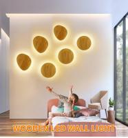 Lámpara De Pared LED De Estilo Simple Con Fuente De Luz En Forma Redonda Y Ovalada Material De Madera Iluminación Interior - details 0