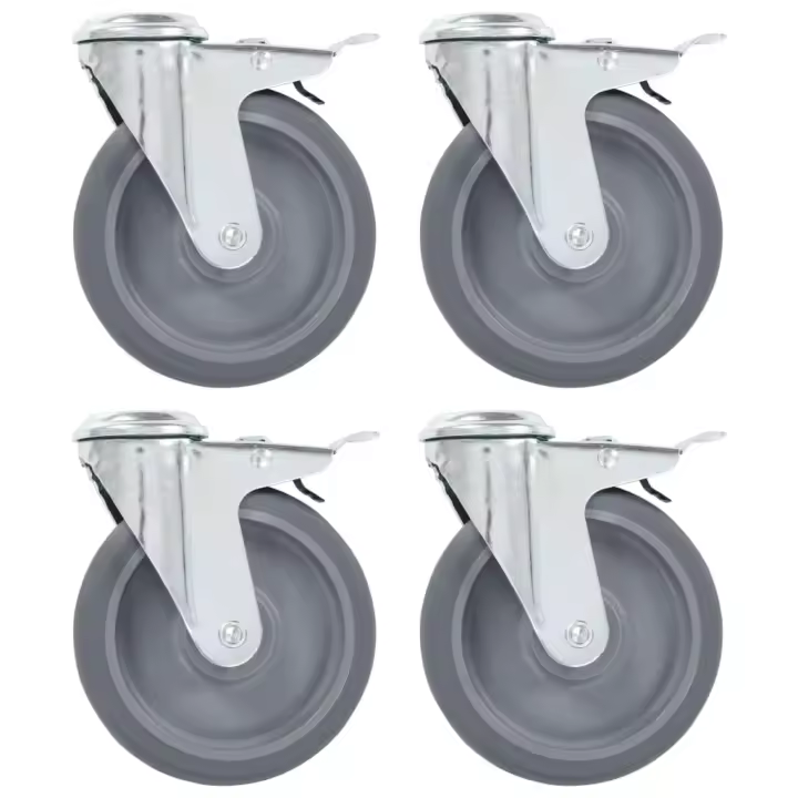 vidaXL Ruedas giratorias con agujero pasador 12 unidades 125 mm - 1