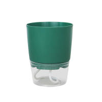 Maceta Hidroponía Automática Transparente Doble Capa De Plástico Y Resina Para Plantas De Oficina Auto Riega - details 4