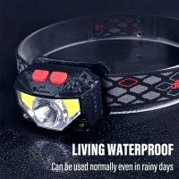 Linterna Frontal LED Recargable Con Sensor Y Lámparas COB Y LED 8 Modos De Iluminación Luz Blanca Y Roja Para Pesca - details 11