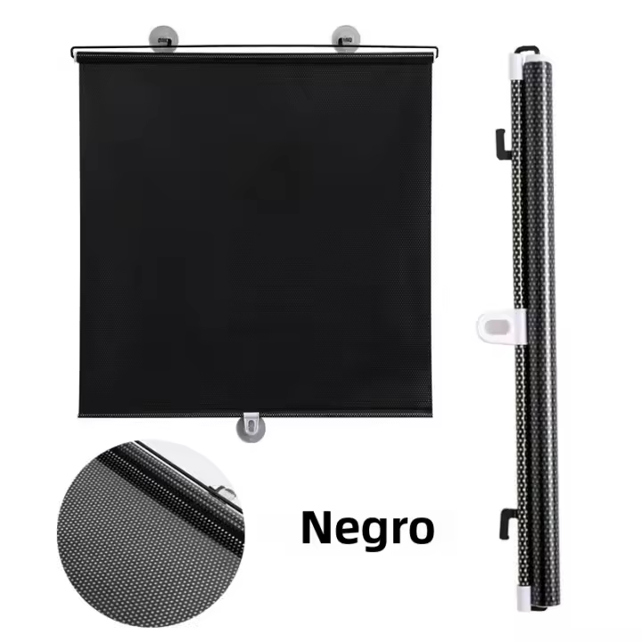 Cortinas De Rollo Universal Para Ventanas Negro Antirreflejo Absorbedor De Luz Para Coche Dormitorio Cocina Oficina Instalación Sin Uso De Tornillos - 1