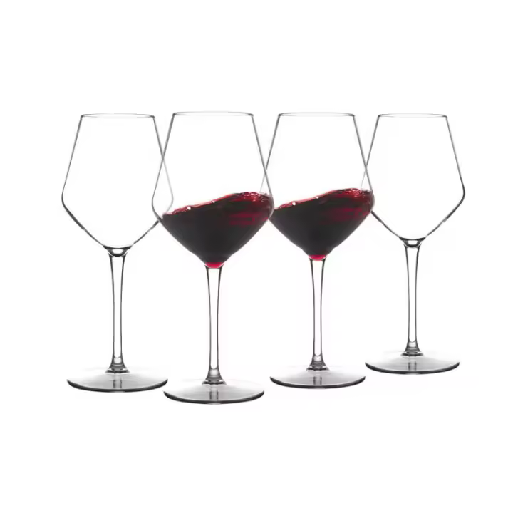 Vaso De Vino De Plástico Tritán Inquebrantable Con Borde 15 Oz Set De 2-4 Lavable En Lavavajillas Ecológico Y Duradero - 1