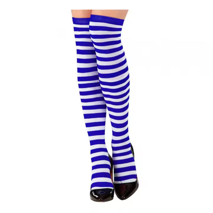 Widmann Calcetines Altos a Rayas Blancas y Azules de 64 cm para mujer - 1