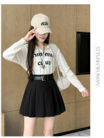 Falda Mini De Lana Invierno Para Mujer Estilo Casual Preppy High Waist A-Line Con Shorts Solido De Cintura Alta Moda Callejera - details 9