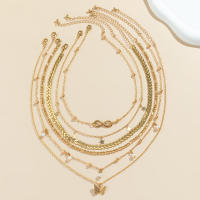 Set De 6 Collares Boho Con Símbolo Infinito Hoja Mariposa Para Mujer Imitación De Perla Vintage Cadena Delgada Joyería De Fiesta - details 6