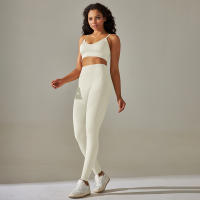Conjunto De Leggings De Yoga Para Mujer Ropa Deportiva De Gimnasio Conjunto De Leggings Y Sujetador De Cintura Alta Sin Costuras Transpirable Y Anti-Pelusa - details 5