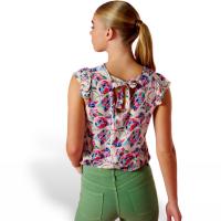 Minueto Nikita Top - Camiseta de Cuello Redondo y Manga Sisa con Volantes en Mangas - details 3