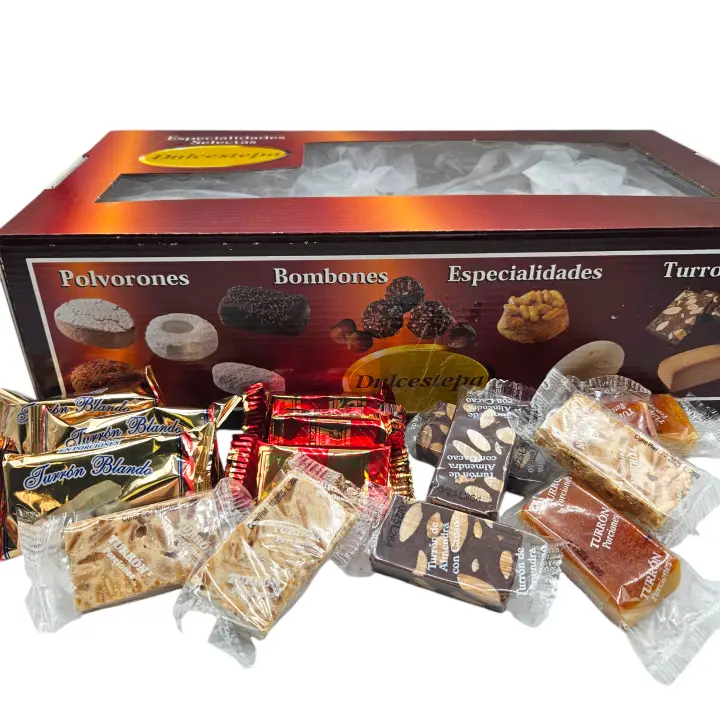 Turron en Porciones Surtidos - Calidad Extra - DulceEstepa - 3 Kilos - Turrón Duro - Turrón Blando - Turrón Chocolate Almendra - Turron Yema - Turrón Chocolate Crujiente - Turrones Mini - 1
