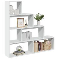 vidaXL Librería divisora 4 niveles madera blanca 143,5x29x143,5 cm en color Blanco/Roble Sonoma/Gris sonoma y más - details 0