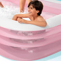 Piscina hinchable rectangular INTEX color rosa, para niños y niñas, piscinas infantiles, medidas 305x183x56cm, capacidad 1050L, incluye parche de reparación - details 5