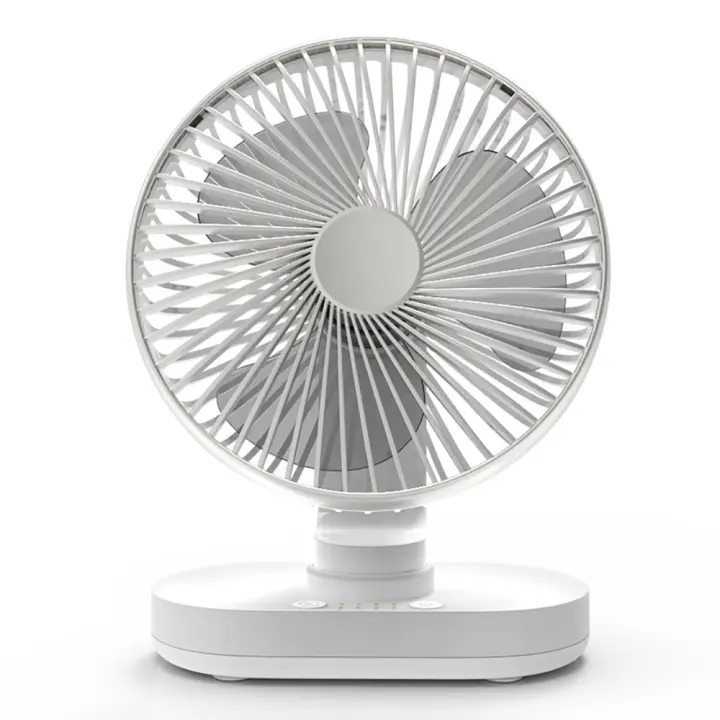 Ventilador Automático ostilante Silencioso, cateria de 4000 mAh y ventilador de Mesa USB de alto flujo de Aire, ventilador Pequeño portátil de 4 velocidades para Oficina, hogar y ExteriorO - 1