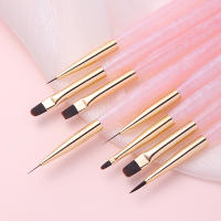 Set De Pinceles Para Uñas Rosa 8 Estilos Línea De Arte Pincel Delgado Para Acrílico Y Gel UV Herramientas De Manicura - details 1
