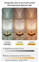 Lámpara De Mesa LED Decorativa Con Sombrilla De Tela Estilo Chino Dimmer Blanca Para Dormitorio Luz Nocturna De Plug Incluida - details 18
